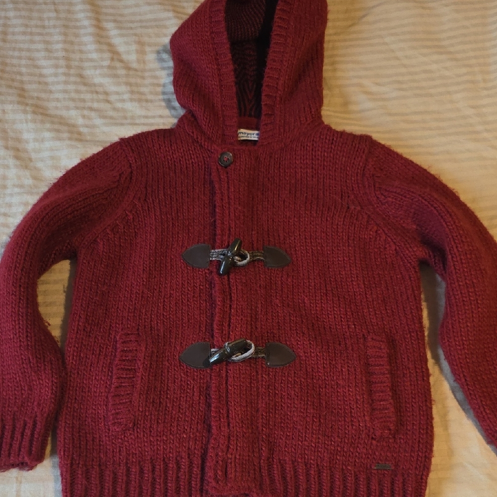 Mayoral Deep Red Knit Cardigan